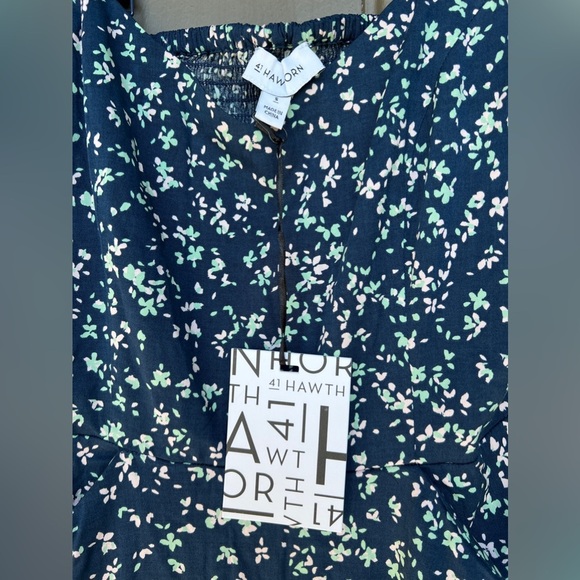 41 HAWTHORN MAXI WOMEN'S DRESS BLUE GREEN WITH POCKETS NWT - Picture 5 of 5